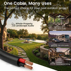GEARit - Cable para parlante, calibre 14, cable negro de 250 ft, con