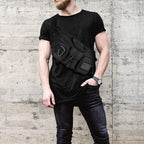 Riñonera grande inspirada en la táctica para hombres. Accesorios Techwear perfectos EDC Bag para hombres. Riñonera multifuncional, Negro -, Large 5 Bolsillos