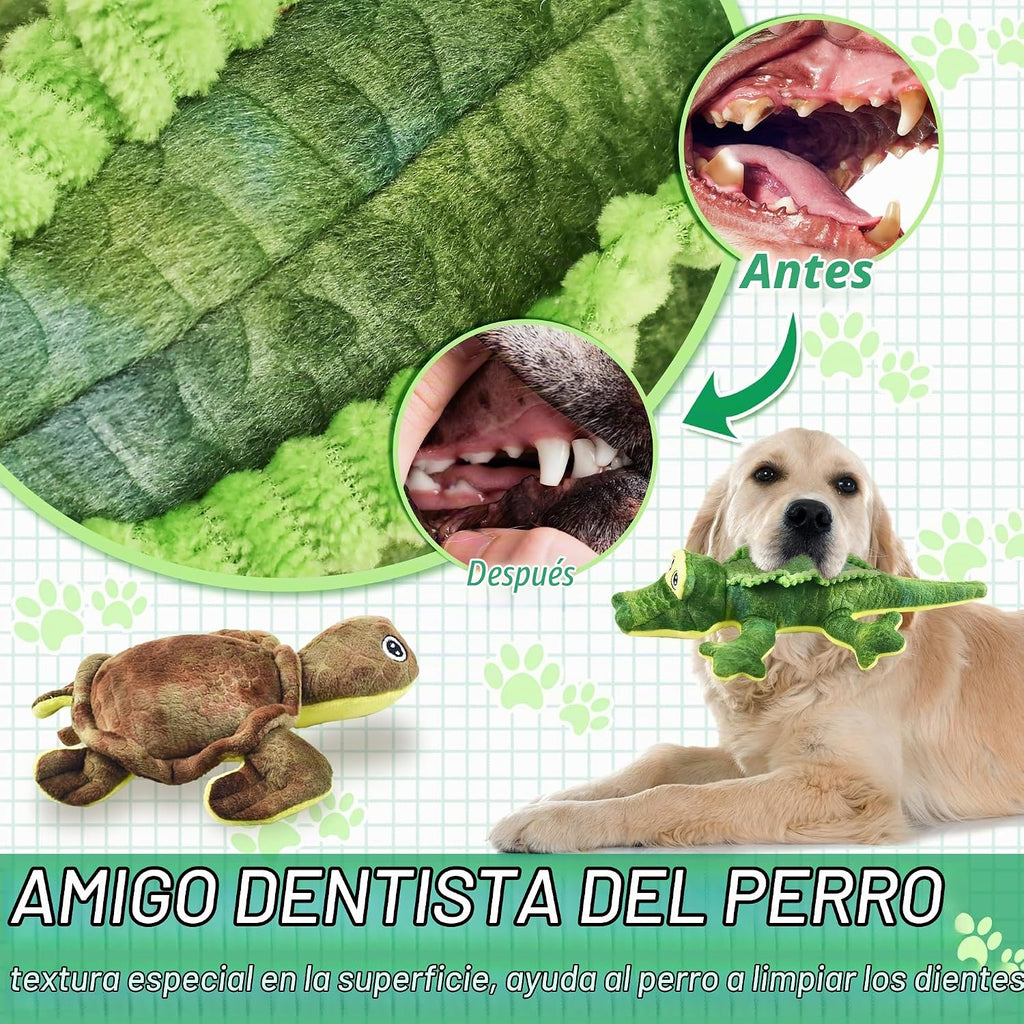 LECHONG Juguetes de Animales de Peluche para Perros, Paquete de 5 Juguetes Resistentes con Sonido para Perros, Surtido de Juguetes de Peluche, Paquete de Juguetes para Mascotas de Gran Valor, Serie