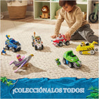 PAW Patrol Jungle Pups Vehículo Tortuga Mordedora de Rocky y Figura de Acción