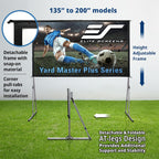 Elite Screens Yard Master Plus, pantalla portátil ajustable en altura de 145 pulgadas 16:9, pantalla de proyección para cine al aire libre y en interiores, 4K HD, proyección frontal, empresa con sede