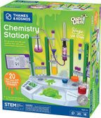 Thames & Kosmos Ooze Labs Chemistry Station - Kit de experimentos científicos, 20 experimentos no peligrosos que incluyen limo seguro, cromatografía, ácidos, bases y más, multicolor