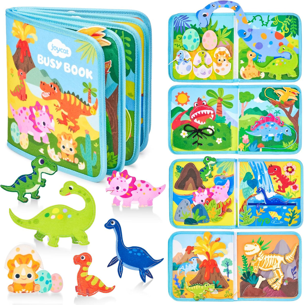 JoyCat Dinosaur Busy Book para Toddlers 2-4, Montessori Quiet Activity Toy