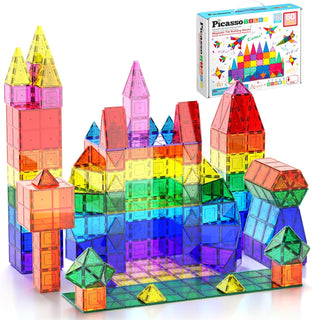 Picassotiles 60 piezas Juego de 60 unidades azulejos magnéticos tra...