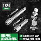 Conjunto de dados de 1/2" de SK con llave dinamométrica de 216-P, 23 piezas, enchufes SAE y métricos