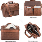 seyfocnia Bolso de viaje de negocios para hombre, bolso de mano de cuero hecho a mano, bolso de mensajero para portátil