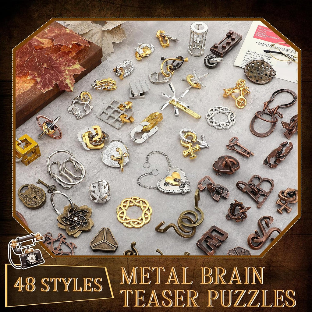 Juego de 48 rompecabezas de metal para adultos, estilo vívido