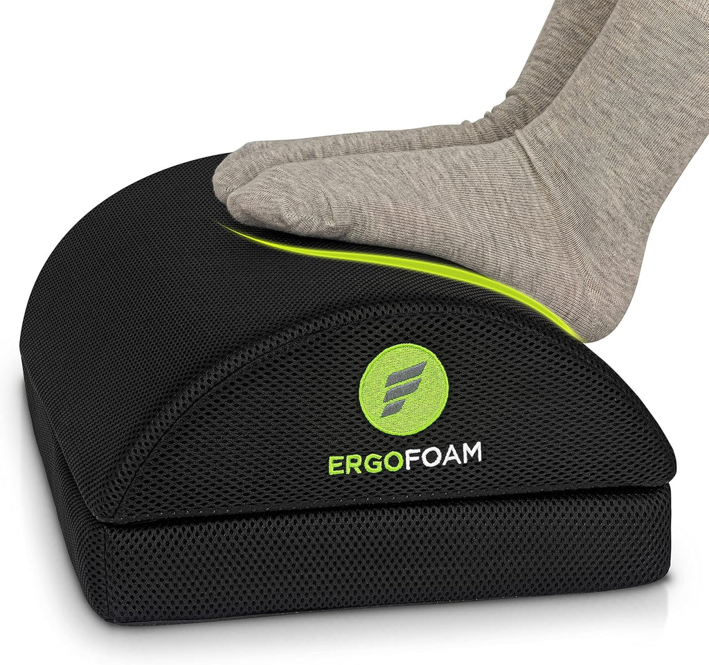 Lámpara ErgoFoam Reposapiés para debajo del escritorio de trabajo - Aprobado por quiroprácticos 2en1 ajustable Premium Reposapiés debajo del escritorio - Ergonómico Reposapiés de escritorio con espuma suave