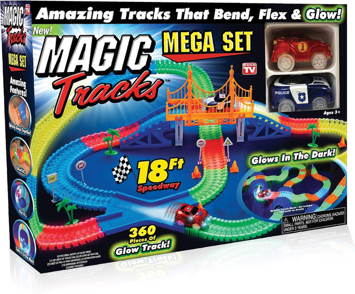 Ontel Magic Tracks Mega Set con 2 LED auto de Carreras y 18 pies de...