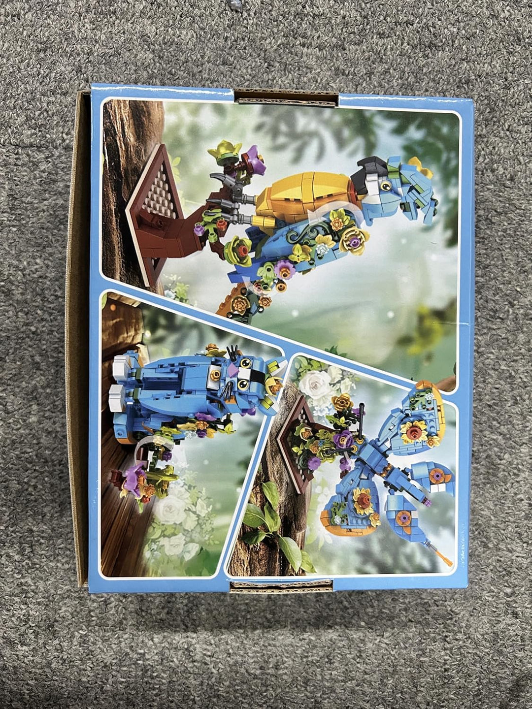 Juego de construcción 3 en 1 diseño de flores gatos loros