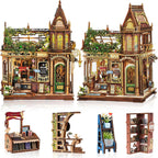 CRIOLPO Kit de rincón de libros en miniatura para adultos con luces LED