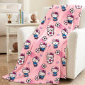 Hello Kitty Manta de fútbol para niños, 90 x 62 pulgadas, manta de felpa suave para sofá, cama o eventos deportivos, torneo mundial 2026 (producto oficial) por Franco