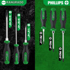 Juego de 6 destornilladores magnéticos SK, 3 planos y 3 Phillips