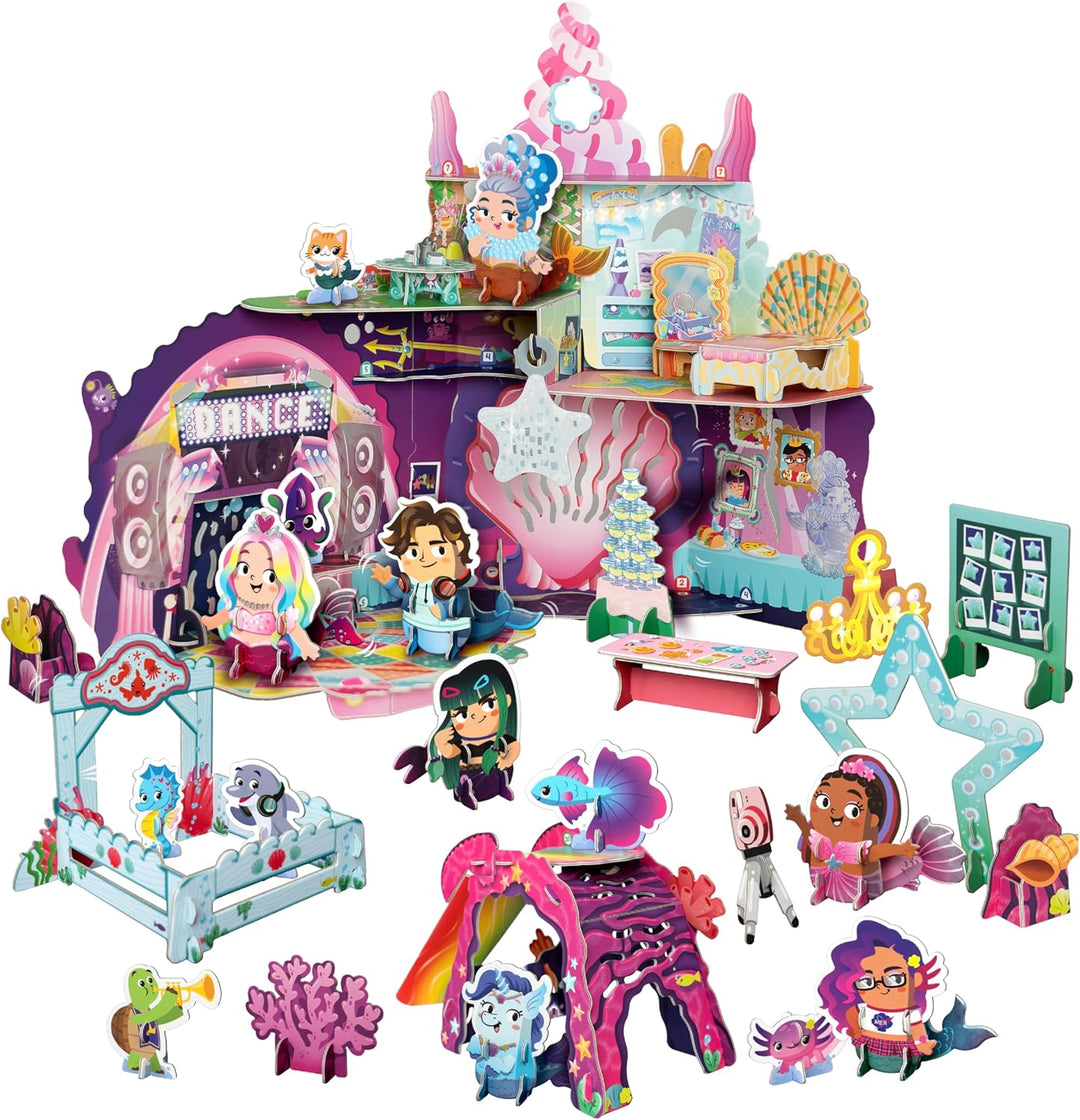 Playper Juego de castillo de sirena para niñas aletas
