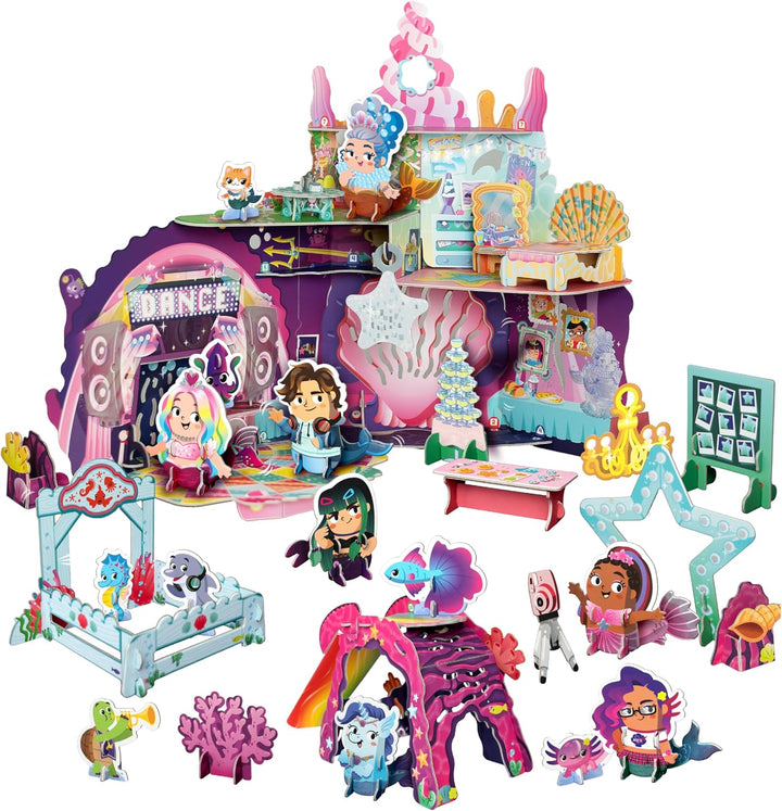 Playper Juego de castillo de sirena para niñas aletas