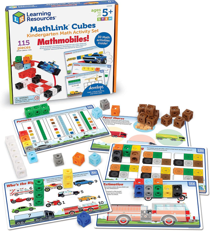 Learning Resources MathLink Cubes - Juego de actividades de matemát...