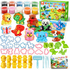 Helsort Juego de masa de juego de animales para niños, 35 herramientas de