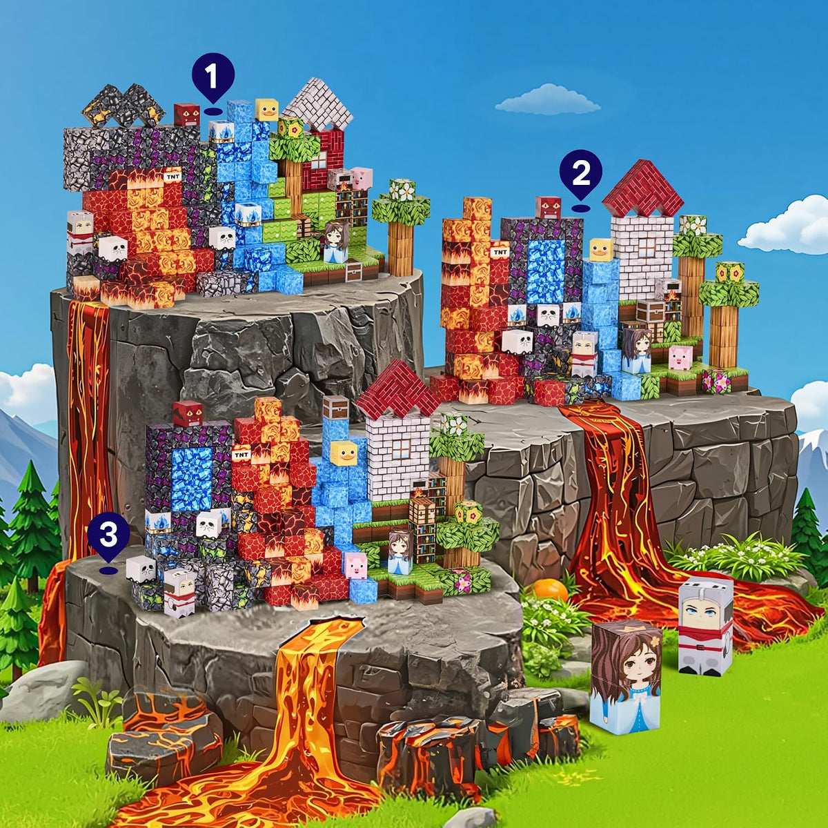 200 bloques magnéticos, bloques de construcción magnéticos cubos