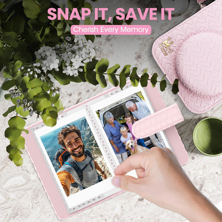 Fujifilm Cámara instantánea Instax Mini 12 color rosa flor + estuch...