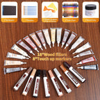Kit de reparación de muebles de madera, juego de 39, kit de reparación de arañazos para suelo, relleno de madera, kit de reparación de muebles, marcadores de madera para rasguños, manchas agujeros, retoque cualquier madera, madera dura, laminado, puerta