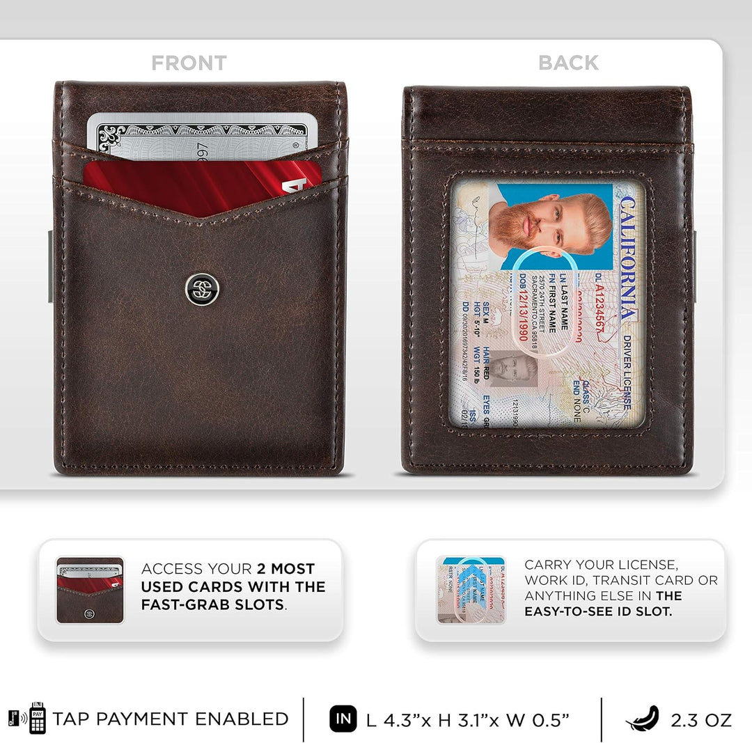 Suavell Billeteras delgadas para hombres. Cartera plegable minimali...