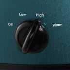 Crock-Pot Olla de cocción lenta manual de 7 cuartos de galón, tamaño familiar que sirve a más de 8 personas y se adapta a asados de 6 libras, gres extraíble con ajuste de calentamiento, apto para lavavajillas para una fácil limpieza, turquesa