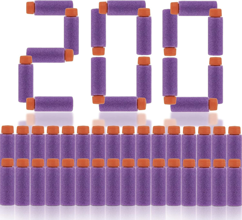 WORKER Gen3 Stefan - Dardos cortos, 200 dardos de longitud media para modificar eléctrico y Phoenix Blaster/Nightingale Blaster morado naranja