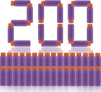 WORKER Gen3 Stefan - Dardos cortos, 200 dardos de longitud media para modificar eléctrico y Phoenix Blaster/Nightingale Blaster morado naranja