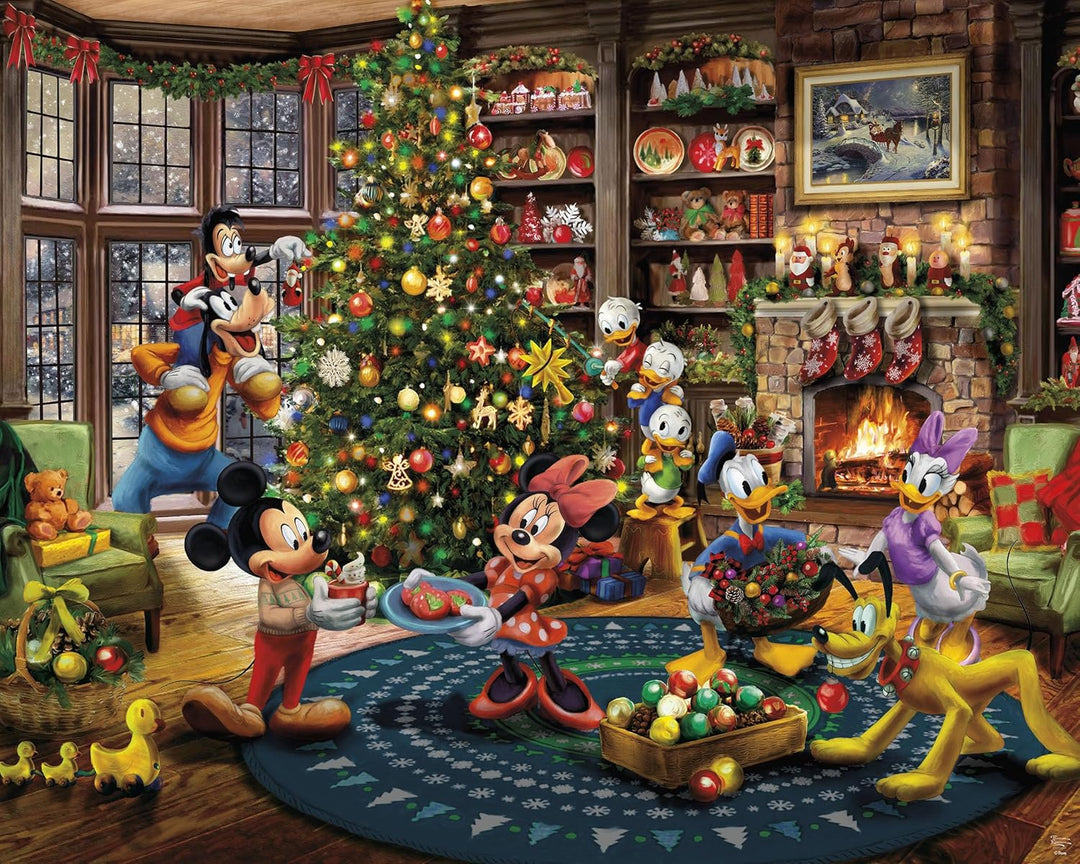 Ceaco - Thomas Kinkade - Mickey Minnie adornando el árbol