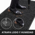 Tapete para puerta delantera, resistente e impermeable, tapete