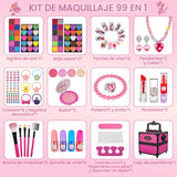 Juego de 99 piezas de maquillaje para niñas, juguetes de princesa,...