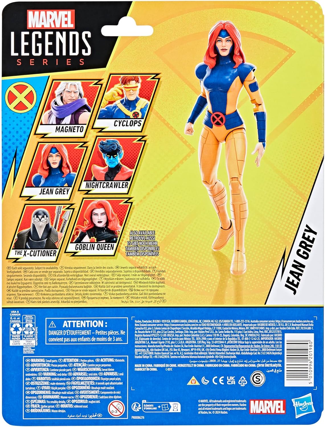 Marvel Legends Series Jean Grey, X-Men '97 Figura de acción coleccionable de 6 pulgadas, Moderno