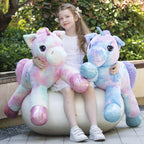 Tezituor - Unicornio gigante de 43 pulgadas, unicornio de peluche rosa arcoíris