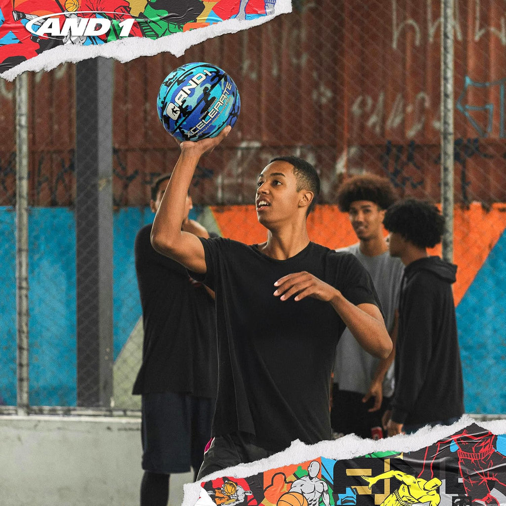 AND1 Xcelerate - Balón de baloncesto de goma, tamaño reglamentario oficial
