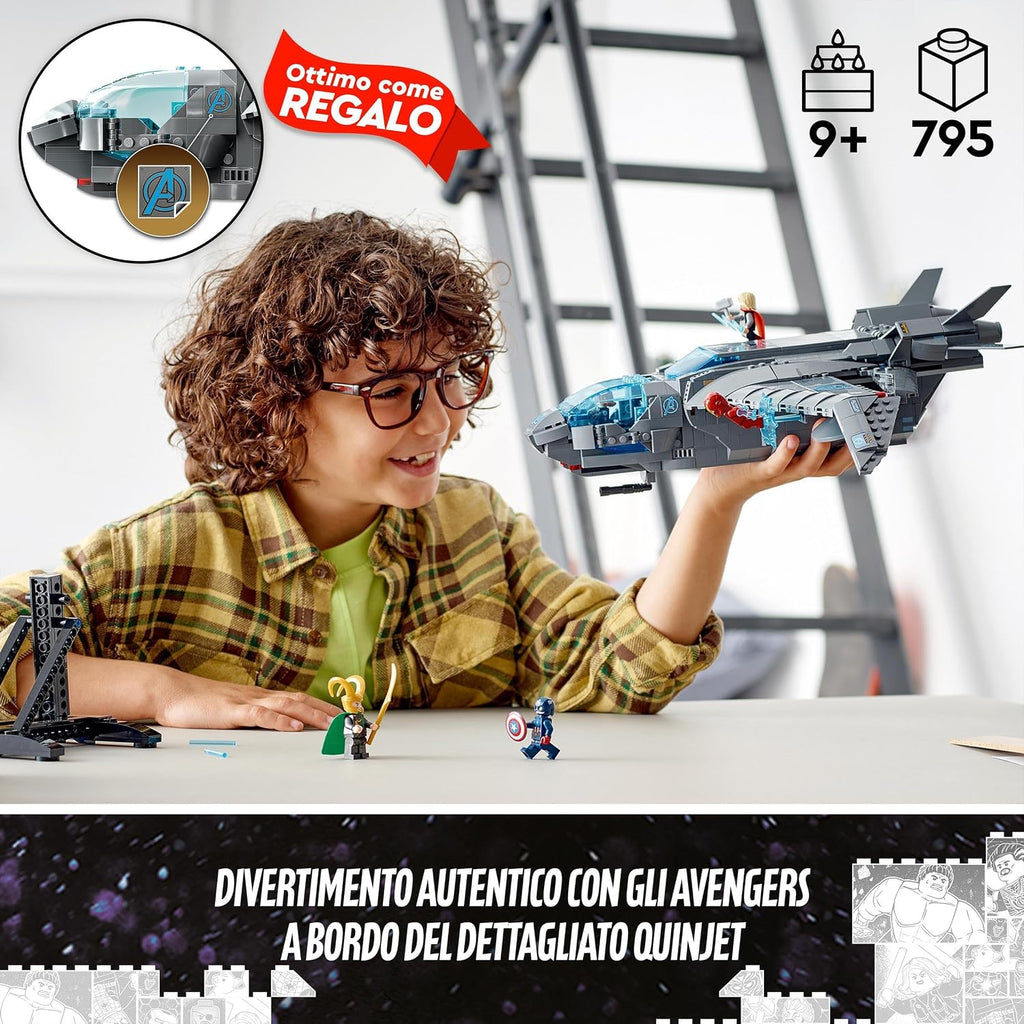 LEGO Super Heroes Marvel Avengers Quinjet 76248 Bloques de juguete, presente, cómics americanos, superhéroe, avión, Hikoki, película, niños, a partir de 9 años