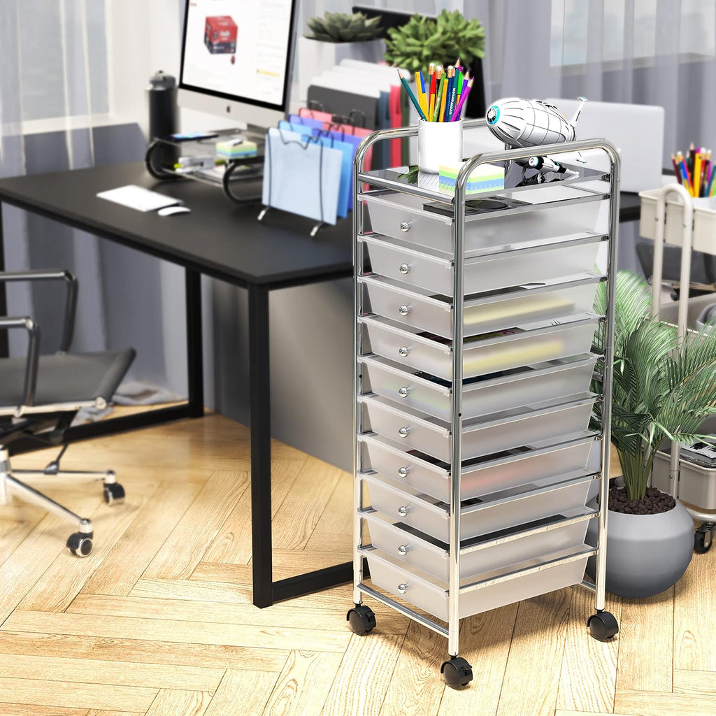 Lámpara Simple Houseware Organizador de carrito utilitario con ruedas de 10 cajones