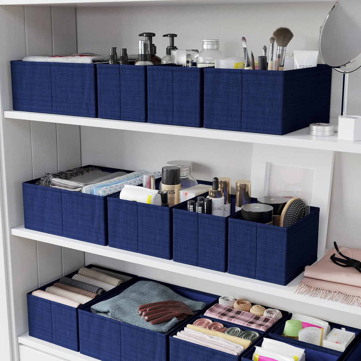 Set de Organizadores para Cajones de 12 piezas - Organizadores de Cajón en Navy para Guardia, Dormitorio y Closet