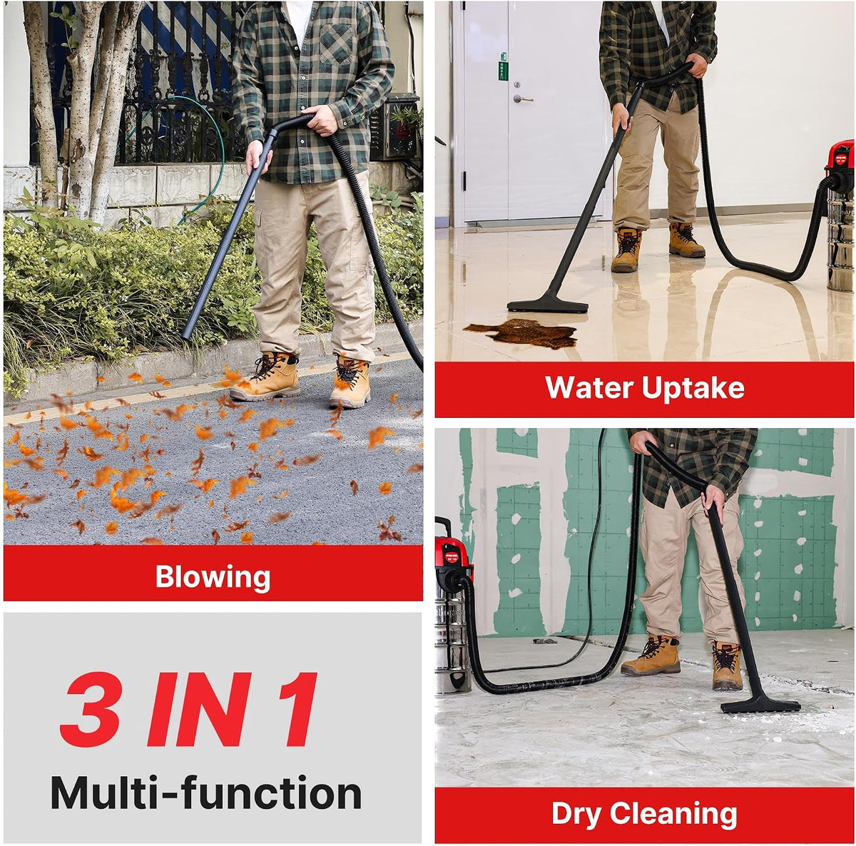 Shop-Vac Aspiradora húmeda/seca HP de 6 galones y 4.0 picos, para montaje