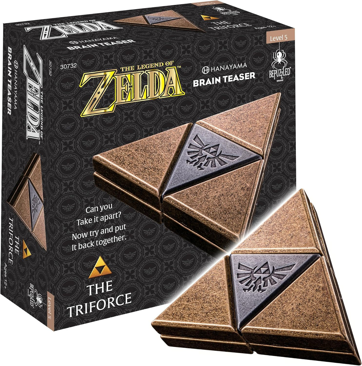 BePuzzled, Legend of Zelda Triforce Hanayama Rompecabezas para el cerebro de nivel 5 con clasificación Mensa, para edades de 12 años en adelante