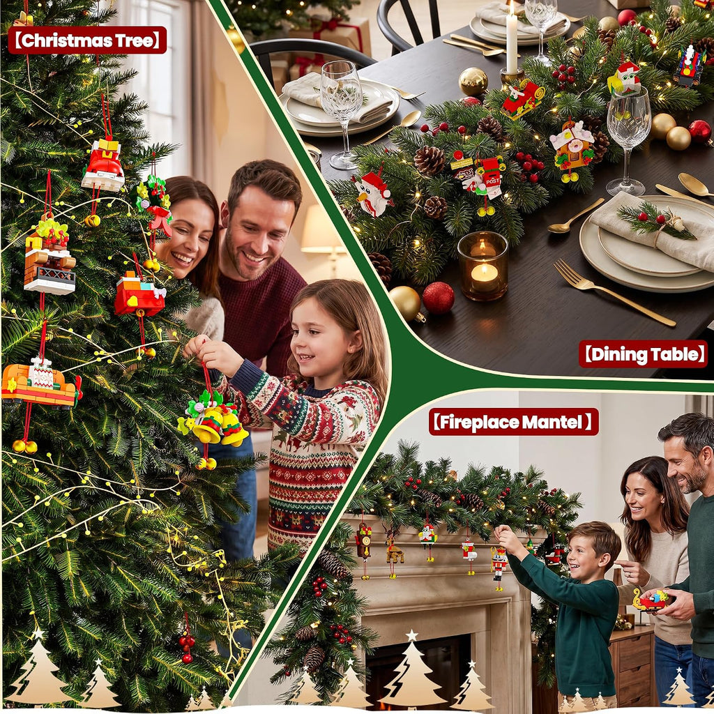 Calendario de Adviento de Navidad 2026, 24 mini adornos de construcción