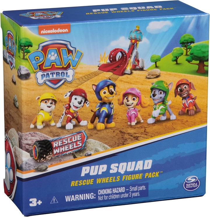Paw Patrol: Rescue Wheels, paquete de 6 figuras de acción de Pup Sq...