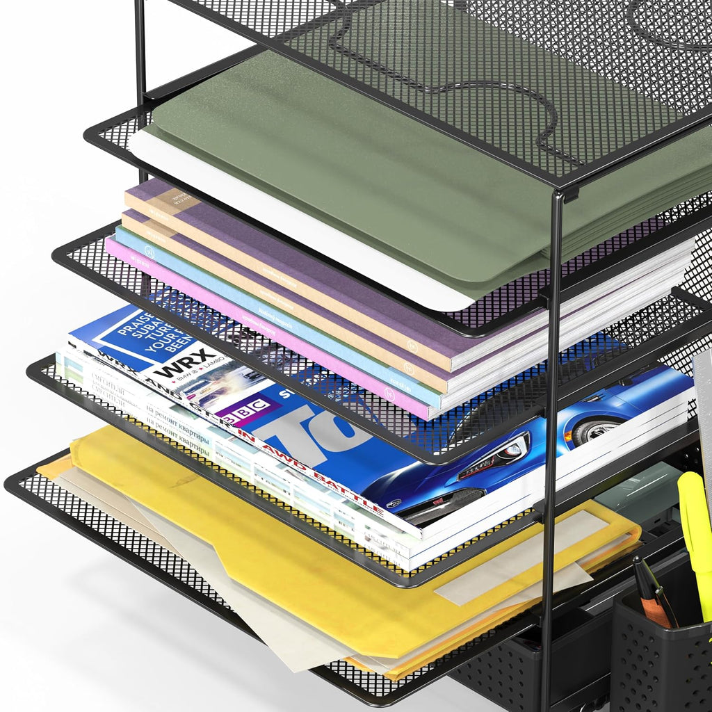 Simple Houseware Organizador de archivos de escritorio de 5 niveles con