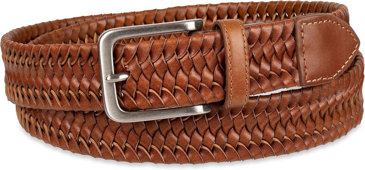 Tommy Bahama Cinturón de cuero trenzado para hombre, diseño elástic...