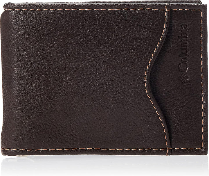 Columbia Billetera de cuero para hombre con bolsillo frontal y tarj...