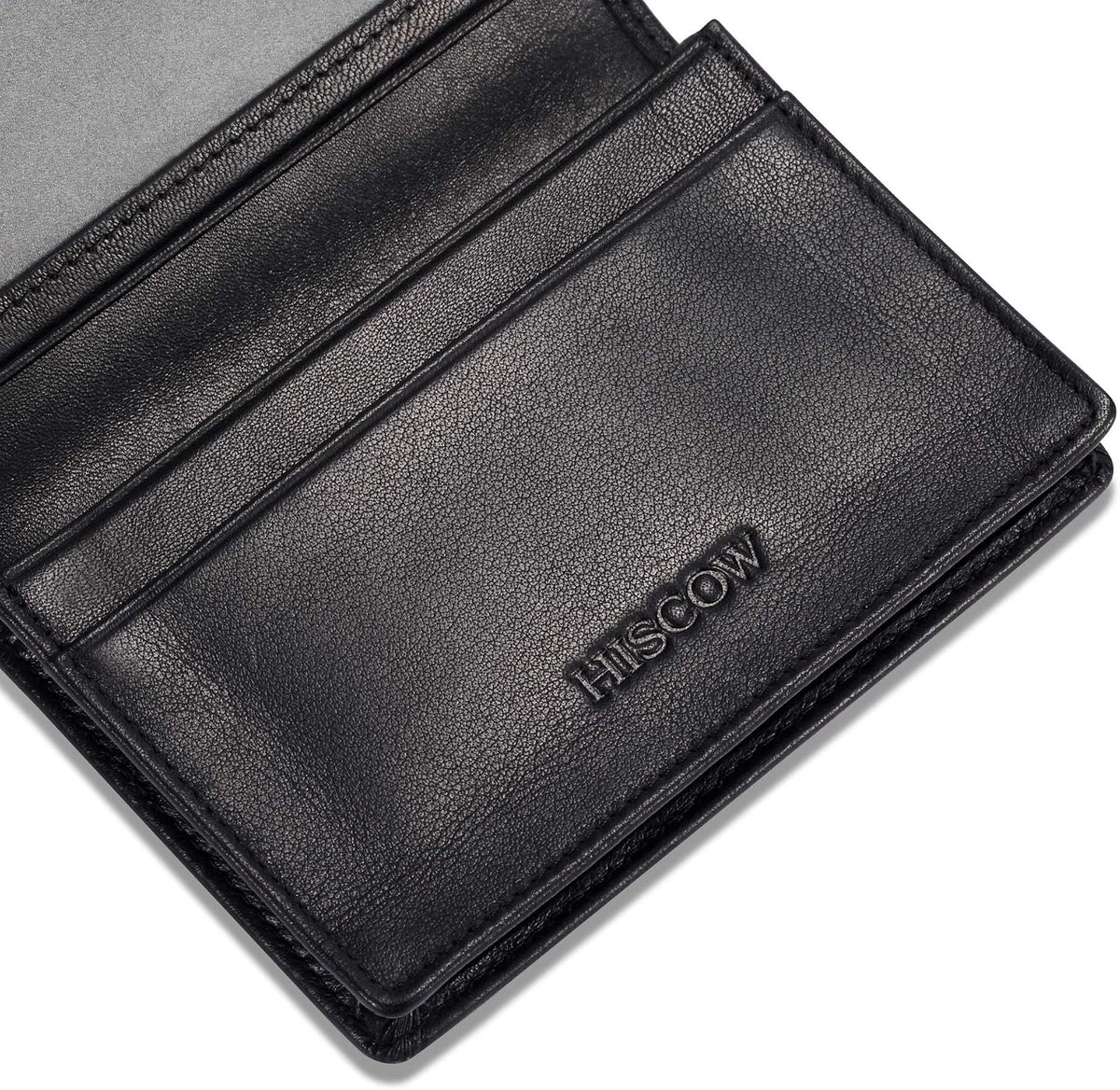 Funda de piel para tarjetas de visita para hombres y mujeres, piel de becerro italiana
