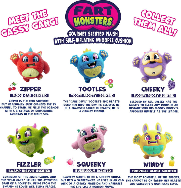 Fart Monsters Windy - Juguete de peluche perfumado XL de 16 pulgada...
