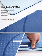 EaseUp Esterilla de yoga grande, 73 x 35.5 x 0.4 pies, extra gruesa y ancha, alfombrilla de pilates de 0.394 in, alfombrilla de ejercicio antideslizante, alfombrillas de entrenamiento para gimnasio en