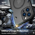 ImpactStrong Protector Magnético Diseñado para Funda iPhone 13 Pro Max [Protección de Cámara] [Probado contra Caídas de Grado Militar] [Compatible con MagSafe] Funda de Teléfono Delgada Translúcida