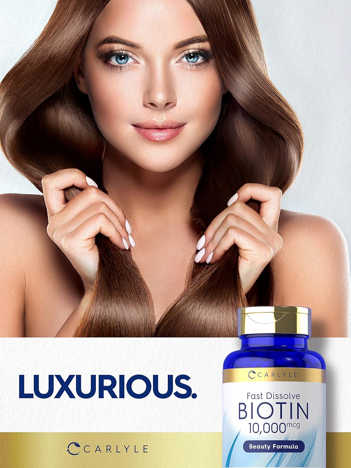 Carlyle Biotin 10000 mcg | 250 tabletas de rápida disolución