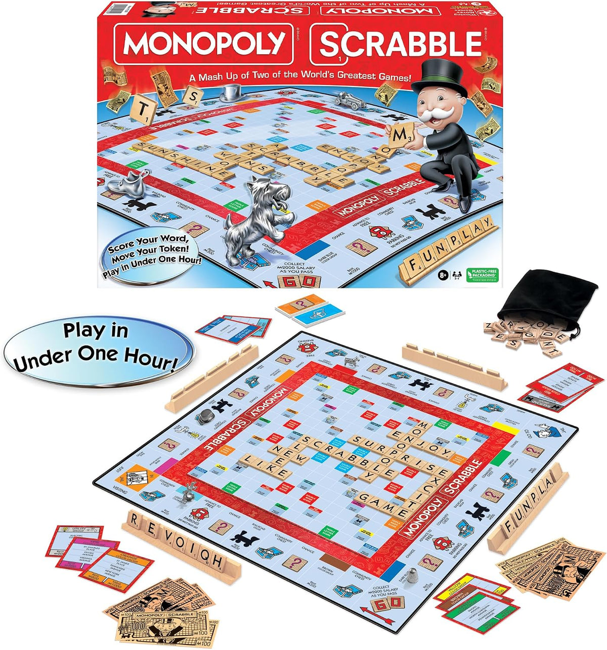 Monopoly Scrabble, Game Mash Up, by Winning Moves Games USA